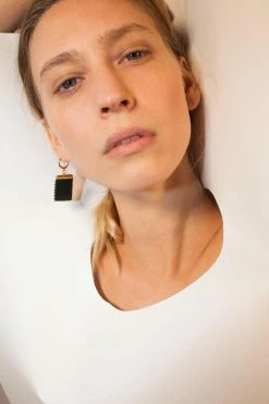 Domestique 18K - 24K Gold Small Stamp Earring Jewelry