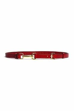 Domestique Red Pinson Bondage Leash Leather Belt