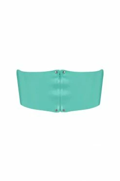 Elissa Poppy Bras Jade Green Latex Bandeau Crop Top