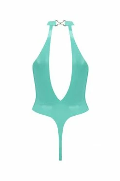 Bodysuits & Tops Elissa Poppy Jade Green Latex Bodysuit