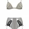 Elissa Poppy Mu Lambda Silver Latex Lingerie Set Lingerie Sets