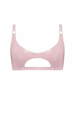Elissa Poppy Baby Pink Cut Out Latex Bralette