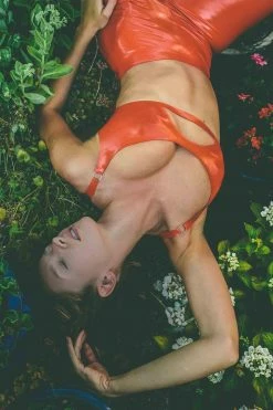 Elissa Poppy Cut Out Latex Bralette