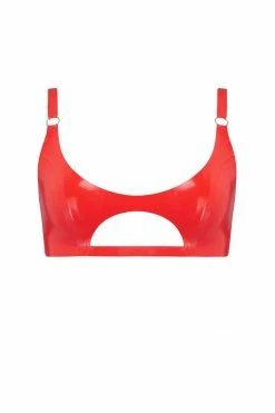 Elissa Poppy Scarlet Red Cut Out Latex Bralette