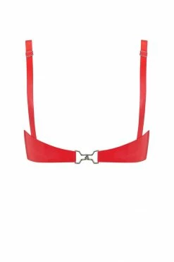 Elissa Poppy Scarlet Red Cut Out Latex Bralette