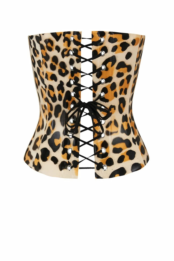 Hot Sale π Elissa Poppy Lingerie Sets Zeta Zip Leopard Latex Corset π 4 Elissa Poppy Lingerie Sets Zeta Zip Leopard Latex Corset