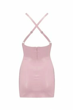 Elissa Poppy Baby Pink Latex Mini Dress
