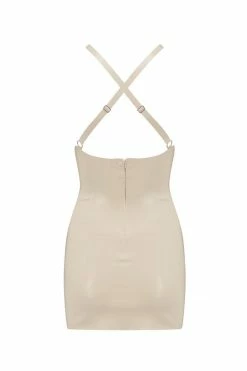 Elissa Poppy White Ivory Latex Mini Dress