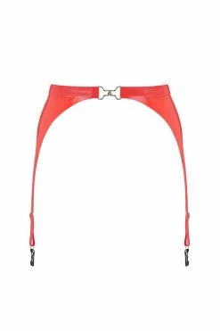Elissa Poppy Garter Belts Scarlet Red Latex Garter Belt