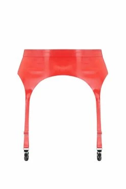 Elissa Poppy Latex Garter Belt