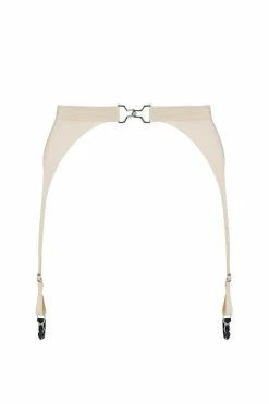 Elissa Poppy White Ivory Latex Garter Belt