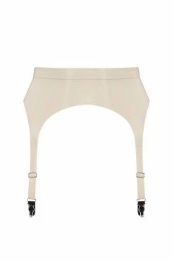 Elissa Poppy White Ivory Latex Garter Belt