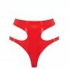 Elissa Poppy Scarlet Red Latex Cut Out Thong Panties