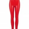 Elissa Poppy Scarlet Red Latex Leggings