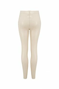 Elissa Poppy Stockings & Thigh Highs White Ivory Latex Leggings