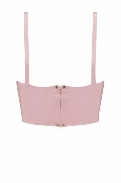 Elissa Poppy Baby Pink Latex Full Cup Longline Bra Bodysuits & Tops