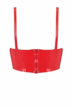 Coupon 🥰 Elissa Poppy Bras Scarlet Red Latex Full Cup Longline Bra 😉 5 Elissa Poppy Bras Scarlet Red Latex Full Cup Longline Bra