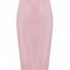Elissa Poppy Baby Pink Latex Midi Skirt