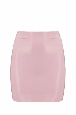 Elissa Poppy Baby Pink Latex Mini Skirt