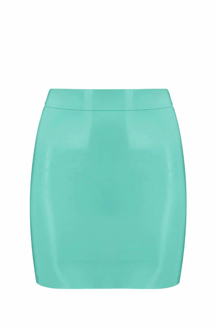 Cheapest 𧨠Elissa Poppy Jade Green Latex Mini π Skirt π 3 Elissa Poppy Jade Green Latex Mini Skirt