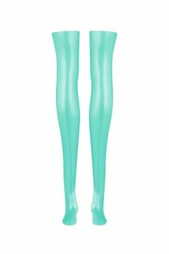 Elissa Poppy Sigma Jade Green Latex Stockings