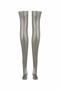 Elissa Poppy Sigma Silver Latex Stockings Stockings & Thigh Highs