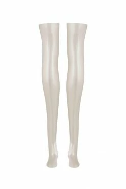 Elissa Poppy Sigma White Ivory Latex Stockings