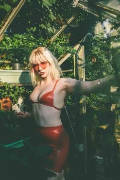 Elissa Poppy Latex Triangle Bra