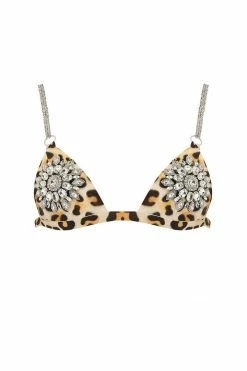 Elissa Poppy Bras Mu Micro Leopard Latex Triangle Bra