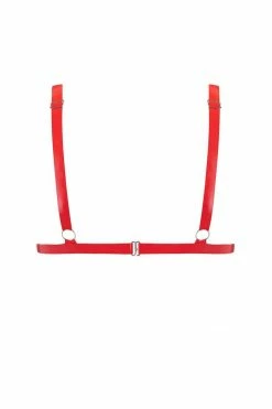 Elissa Poppy Scarlet Red Latex Triangle Bra