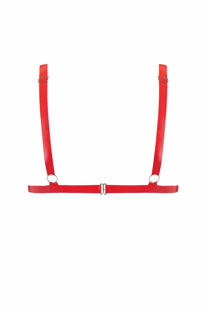 Wholesale 𧨠Elissa Poppy Scarlet Red Latex Triangle Bra π 4 Elissa Poppy Scarlet Red Latex Triangle Bra