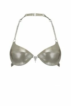 Elissa Poppy Bras Silver Gamma Gem Wired Latex Bra