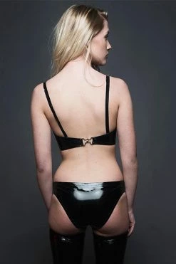 Elissa Poppy Eos Black Latex Lingerie Set Lingerie Sets