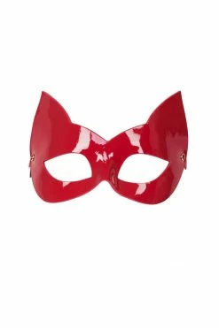 Fräulein Kink Red Hot Molded Leather Cat Mask