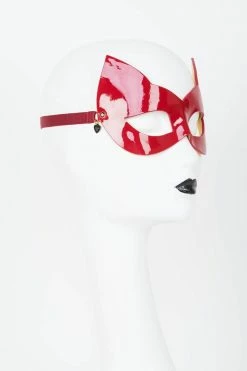 Fräulein Kink Red Hot Molded Leather Cat Mask