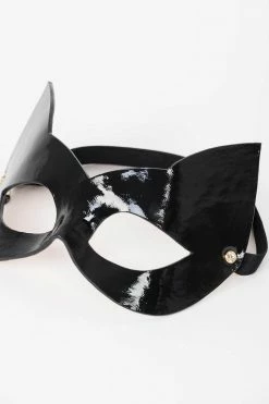 Fräulein Kink Ritsy Molded Black Leather Cat Mask