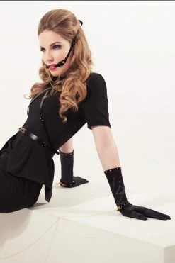 Fräulein Kink Noir Black Satin Gloves Toys & Accessories