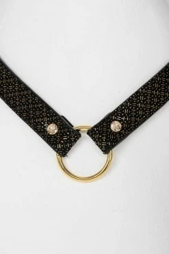 Outlet 😀 Fräulein Kink Lush Black & Gold Leash ⌛ 11 Fräulein Kink Lush Black & Gold Leash