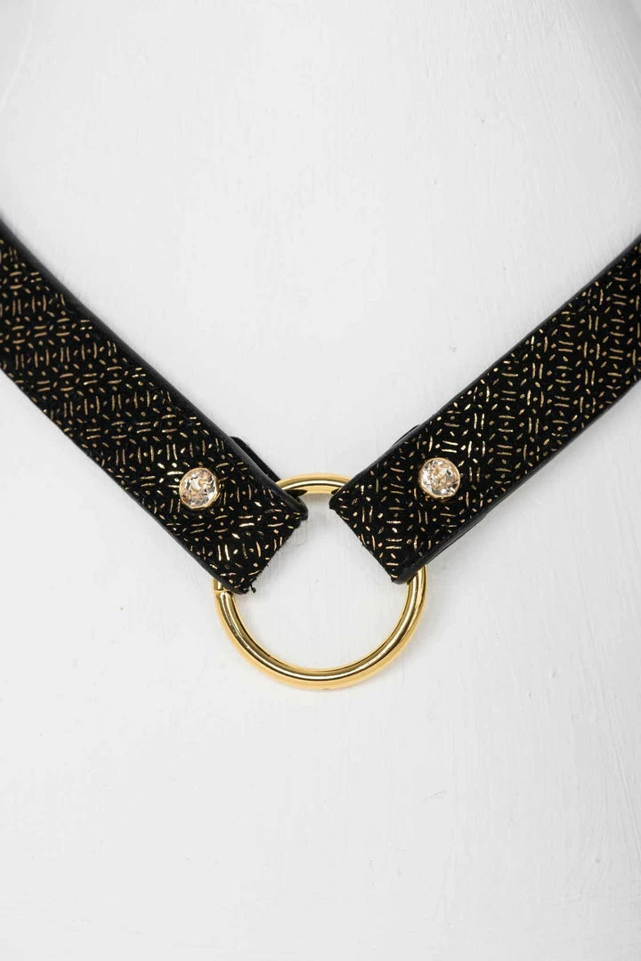 Outlet 😀 Fräulein Kink Lush Black & Gold Leash ⌛ 7 Fräulein Kink Lush Black & Gold Leash