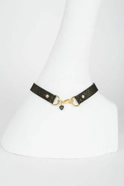 Outlet 😀 Fräulein Kink Lush Black & Gold Leash ⌛ 9 Fräulein Kink Lush Black & Gold Leash