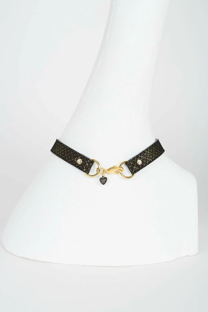 Outlet 😀 Fräulein Kink Lush Black & Gold Leash ⌛ 5 Fräulein Kink Lush Black & Gold Leash