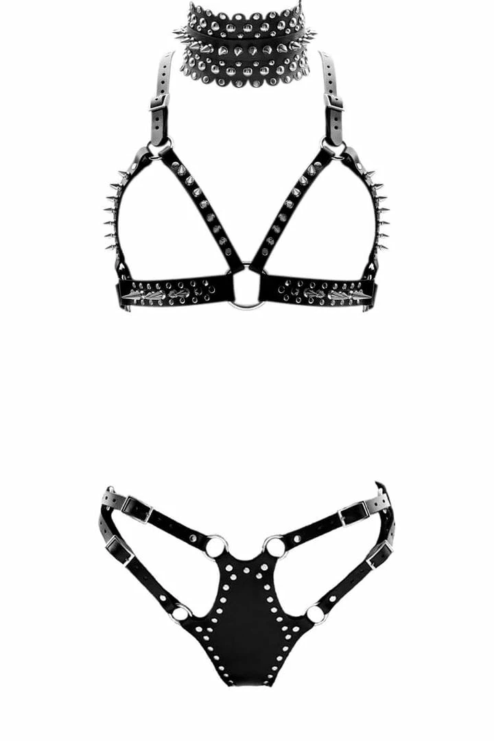 Brand new β H.O.S. Leather Thorn Leather Fetish Lingerie Set π― 3 H.O.S. Leather Thorn Leather Fetish Lingerie Set