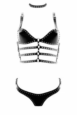 H.O.S. Leather Zeppelin Fetish Leather Lingerie Set Lingerie Sets