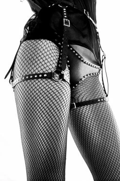 H.O.S. Leather Astra Leather Rivets Garter Belt Garter Belts