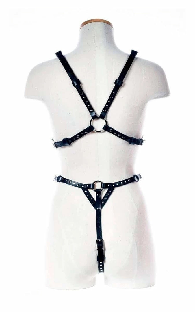 Promo ❤️ H.O.S. Leather Astra Leather Rivets Harness Set Lingerie Sets 🎁 4 H.O.S. Leather Astra Leather Rivets Harness Set Lingerie Sets
