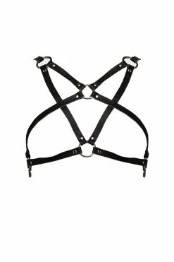 VoyeurX Infinity Leather Pentagram Harness Bra