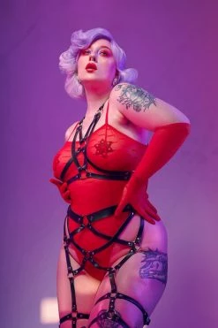 VoyeurX Infinity Leather Lingerie Set