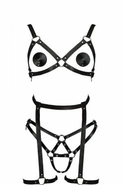 VoyeurX Lingerie Sets Insolence Eternity Leather Lingerie Set