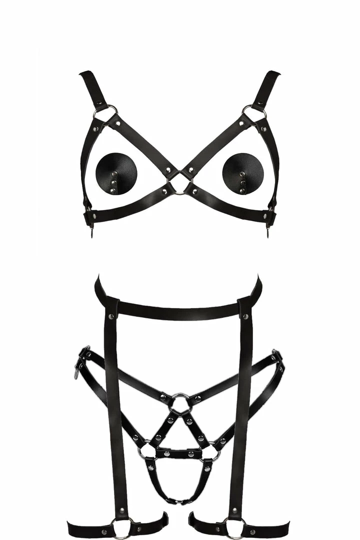 Outlet π VoyeurX Lingerie Sets Insolence Eternity Leather Lingerie Set β¨ 3 VoyeurX Lingerie Sets Insolence Eternity Leather Lingerie Set