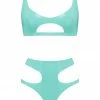 Elissa Poppy Jade Green Cut Out Latex Lingerie Set